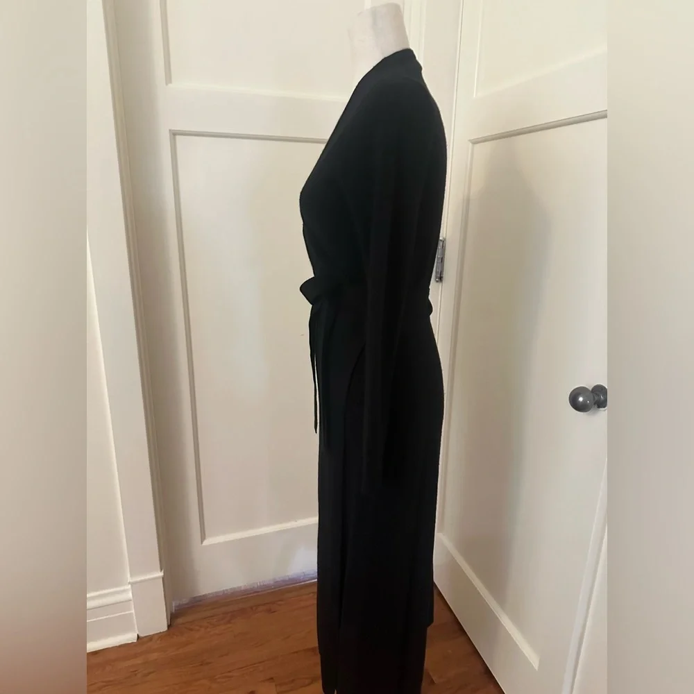 DVF Cashmere Blend Black Wrap Dress - Picture 4 of 13